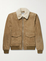 Thumbnail for your product : Valstar Shearling-Trimmed Suede Bomber Jacket