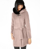 calvin klein hooded belted coat