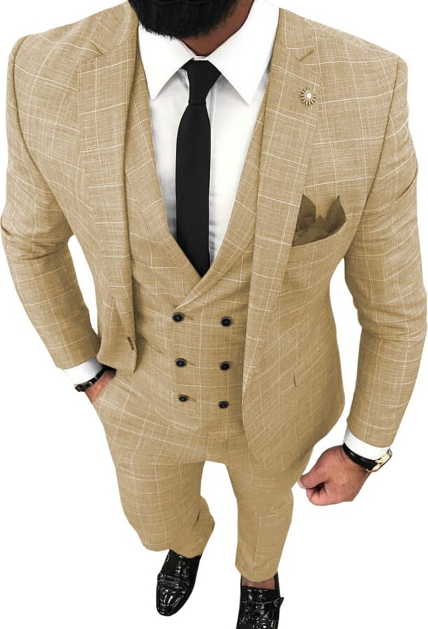 UK Men's Black Wedding Waistcoat 100% Wool Tuxedo 6 Button Jacquard Suit Vest Ta 