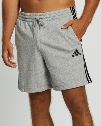 adidas Men's Grey Shorts - Essentials French Terry 3-Stripes Shorts -  ShopStyle