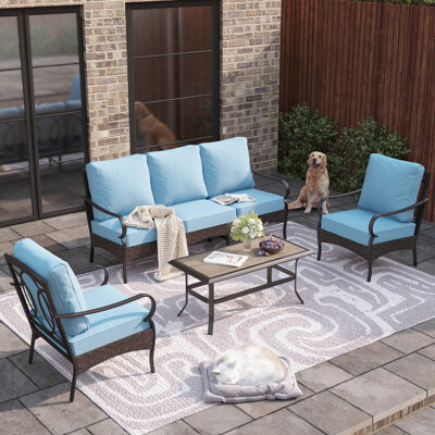Alphamarts Outdoor Patio Conversation Set With Cushions
