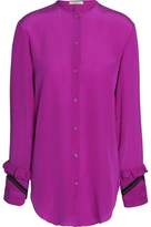 Nina Ricci Bead-Embellished Ruffle-Trimmed Silk Shirt