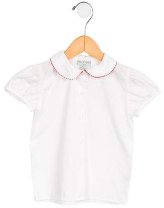 Papo d'Anjo Girls' Scallop-Trimmed Button-Up Top