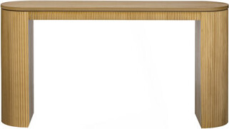 Orren Ellis Curved Design Console Table With Unique Vertical Stripe Design