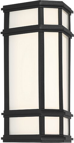 Huxe Stratta LED Outdoor Wall Sconce in Black Size: 14\