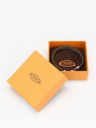 Tod's Two-tone Woven Leather Bracelet