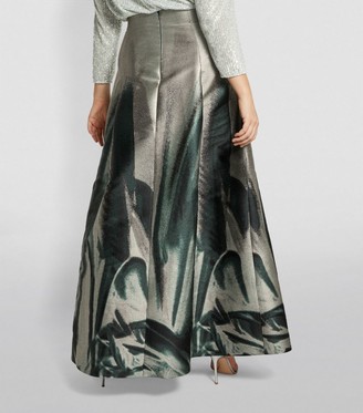 Marina Rinaldi Jacquard Blur Print Maxi Skirt