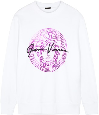 Versace White Medusa Logo Cotton Sweatshirt