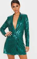 Thumbnail for your product : PrettyLittleThing Bronze Sequin Oversized Blazer Dress