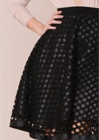 Thumbnail for your product : Missy Empire Kiana Black Crochet Overlay Skater Midi Skirt