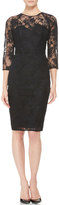 Thumbnail for your product : Lela Rose 3/4-Sleeve Lace Dress