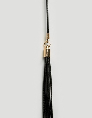 ASOS Necklace With Long Tassle In Black