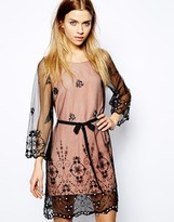 Thumbnail for your product : Addis Jovonna Sheer Embellished Dress - Pink