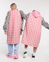 Thumbnail for your product : Collusion Unisex longline mac in spliced check