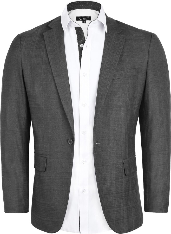 Alizeal Herren Blazer Business Casual - Slim Fit Mit 1 Knopf
