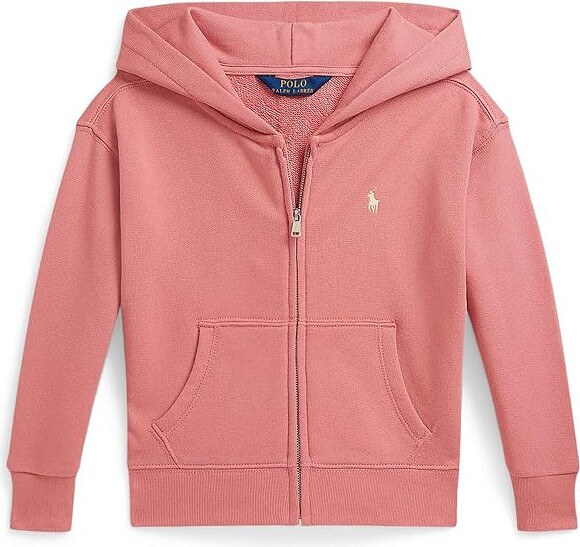 Polo Ralph Lauren Kids Terry Full Zip Hoodie (Toddler/Little Kids) Girl's Sweatshirt Desert Rose : 4T Toddler, Cotton/Polyester
