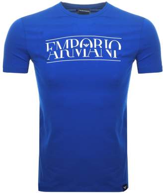 Giorgio Armani Emporio Crew Neck Logo T Shirt Blue