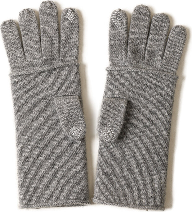 Womens Accessories Gloves Bellemere New York Touchscreen 100% Cashmere Gloves in Dark Grey Grey 
