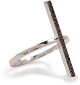 Thumbnail for your product : Ileana Makri 18K White Gold Cross Over Ring with Black Diamonds