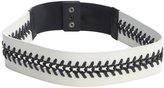 Thumbnail for your product : Fashion Focus white and black faux leather braided detail belt