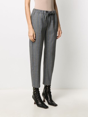 Semi-Couture Elasticated Check Pattern Trousers