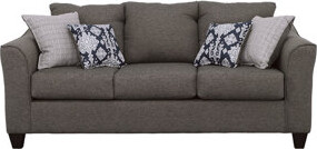 Latitude Run Ralston Charcoal Grey Sofa With Pillow