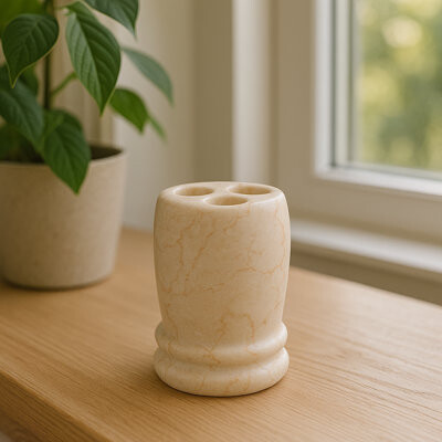 Creative Home Double Rings Champagne Toothbrush Holder