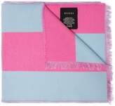 Thumbnail for your product : Gucci pink stripe Guccy embroidered wool silk-blend scarf