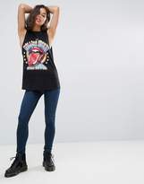 Thumbnail for your product : ASOS Petite Top With Drop Armhole And Rolling Stones Print
