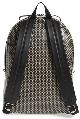 Alexander McQueen Men's Skull Print Coated Canvas Backpack With Leather Trim - Black