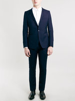 Thumbnail for your product : Topman Navy Pin Dot Skinny Fit Suit Dress Pants