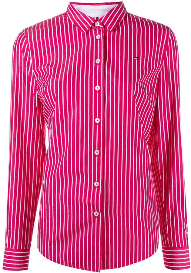 Tommy Hilfiger Striped Long-Sleeve Shirt - ShopStyle Tops
