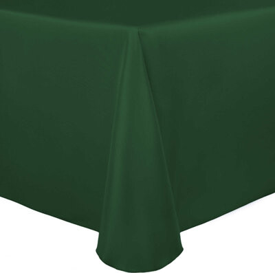 Ultimate Textile -10 Pack- Bridal Satin 108 X 156-Inch Rectangular Tablecloth Hunter Green