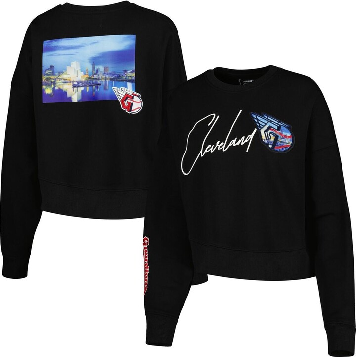 Women's Pro Standard Black Cleveland Guardians City Scape Pullover Sweatshirt