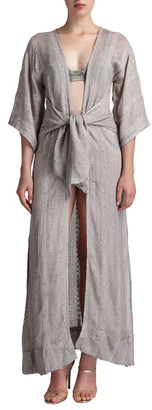 tie front kimono gown