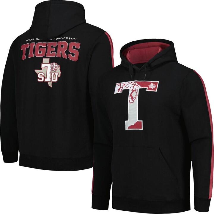 Fisll Men's Black Texas Southern Tigers Oversized Stripes Pullover Hoodie