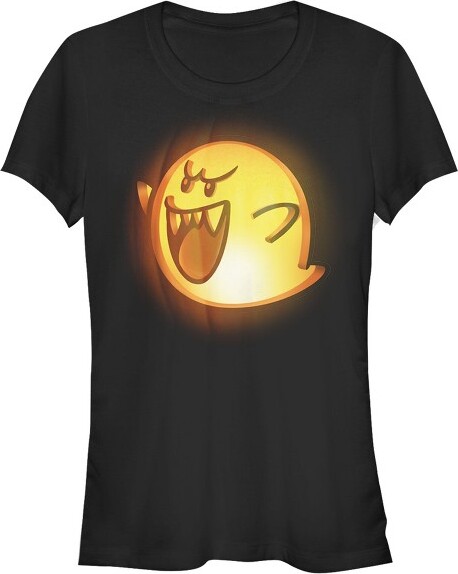 Nintendo JuniorsWomensNintendoHalloweenBooPumpkinT-Shirt-Black-Medium