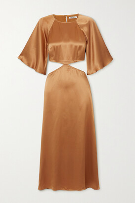 Reformation Noemi Cutout Silk-satin Midi Dress