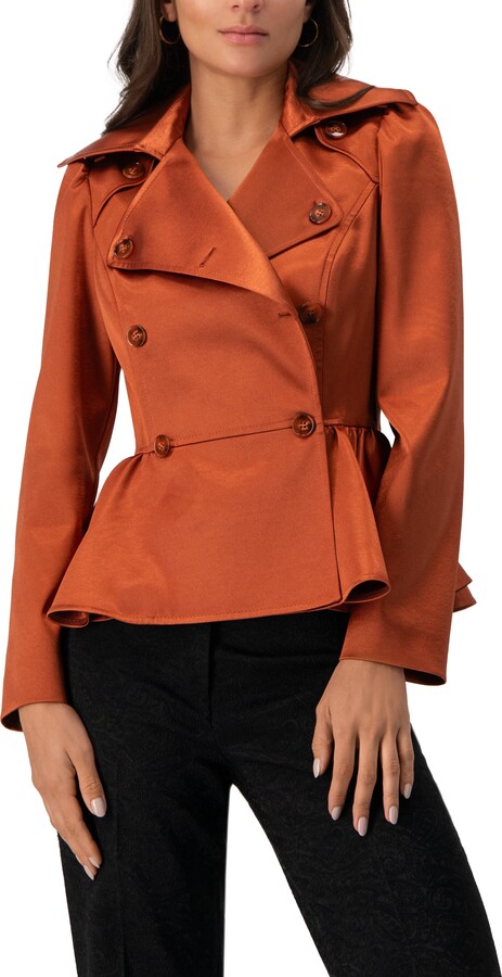 IVONNE Short Double-Breasted Trench Coat