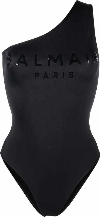 Balmain Tonal Logo-Print Swimsuit
