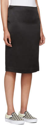 6397 Black Silk Side Slit Skirt