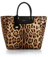 Thumbnail for your product : Dolce & Gabbana Crespo Leopard-Print Coated-Canvas N/S Tote