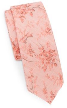 Original Penguin Lemongrass Floral-Print Cotton Tie