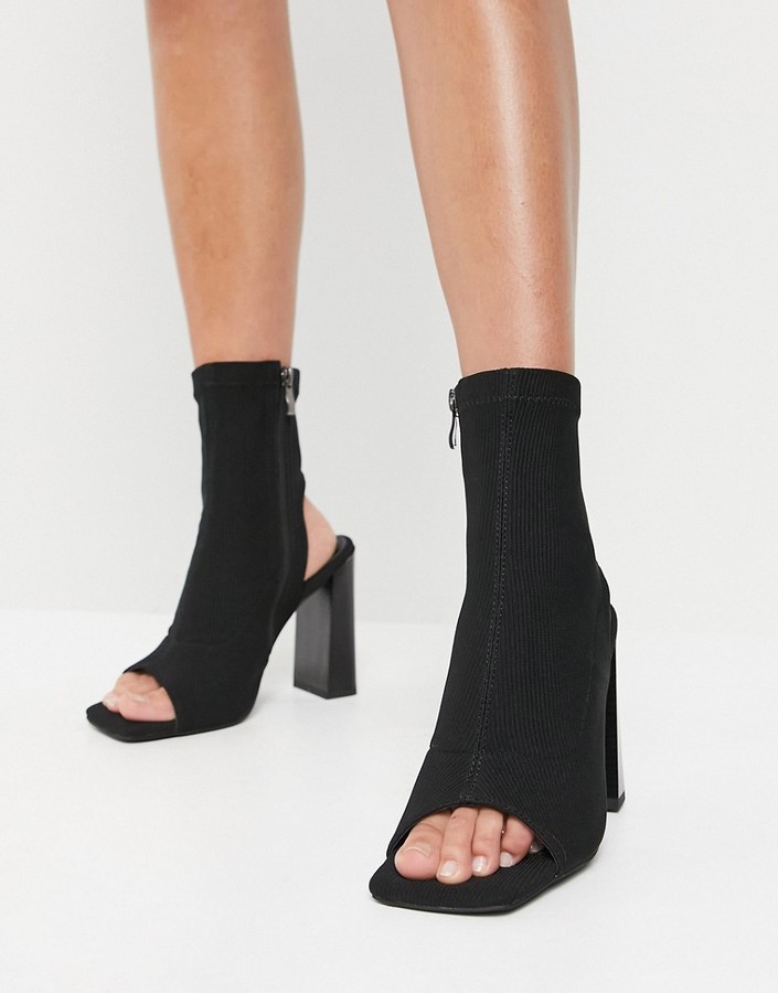 peep toe sock heels