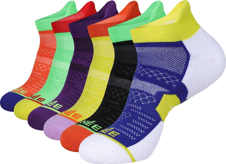 5 Pairs Mens Performance Athletic Breathable Ankle Socks Low Cut Comfort Cushioned Running Tab Socks 