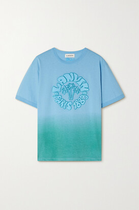 Lanvin - Appliquéd Ombré Cotton-jersey T-shirt - Blue