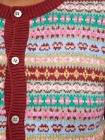 Thumbnail for your product : COMME DES GARÇONS GIRL Fair Isle Wool-blend Cardigan - Burgundy Multi