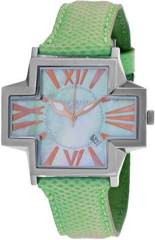 Locman Women's Italy Plus Mother of Pearl Dial Watch - 180MOPGR/GRKS