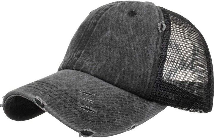 Voqeen Unisex Vintage Suede Baseball-Cap Adjustable Breathable Hat Plain 