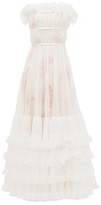 Thumbnail for your product : Giambattista Valli Tulle-overlay Floral-print Gown - Ivory